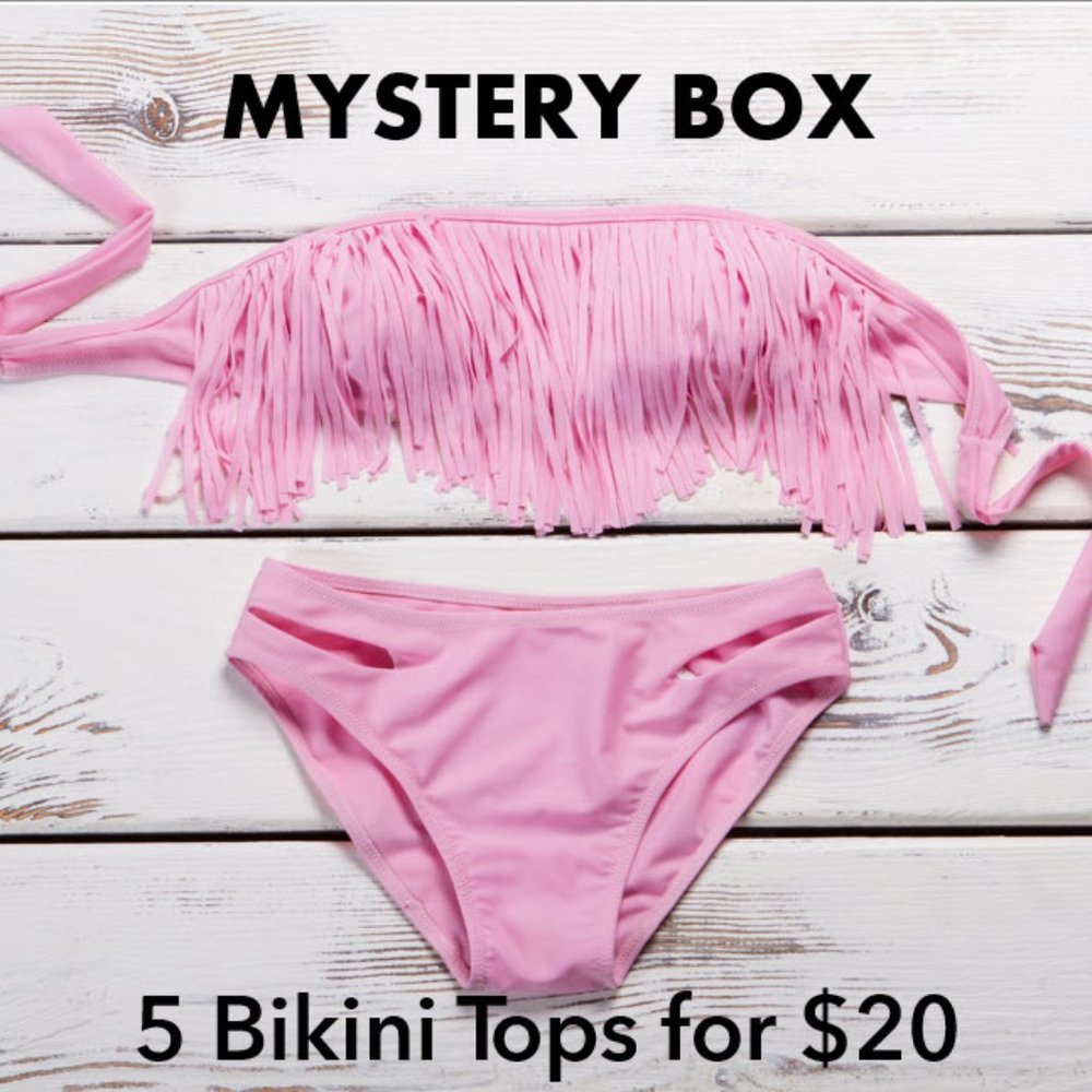 Mystery Box 5 Bikini Tops for $20 *Various Brands* NEW or Very Good Condition L